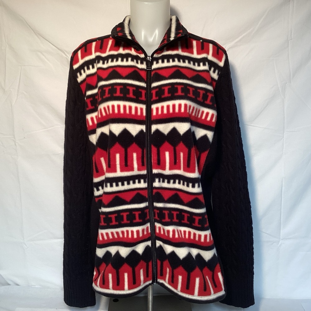 Lauren Ralph Lauren Aztec print Size1X, red and black.